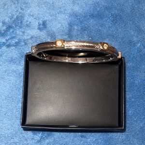 🛍️3/$20 - Avon Stainless Steel Always Elegant Silver and Gold Bangle Bracelet